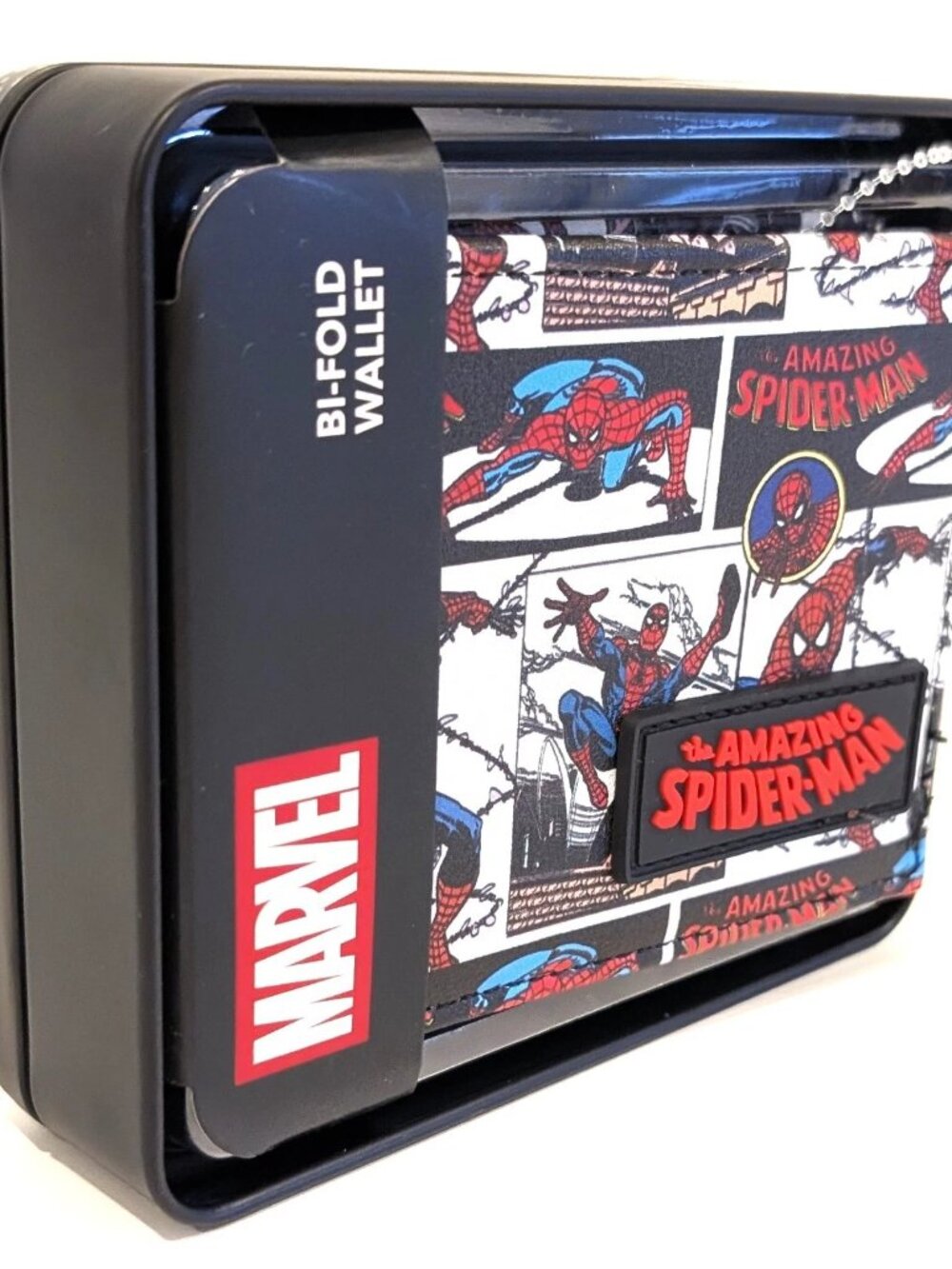 Marvel The Amazing Spider-Man Bifold Wallet Comic Art Metal Gift Tin NWT